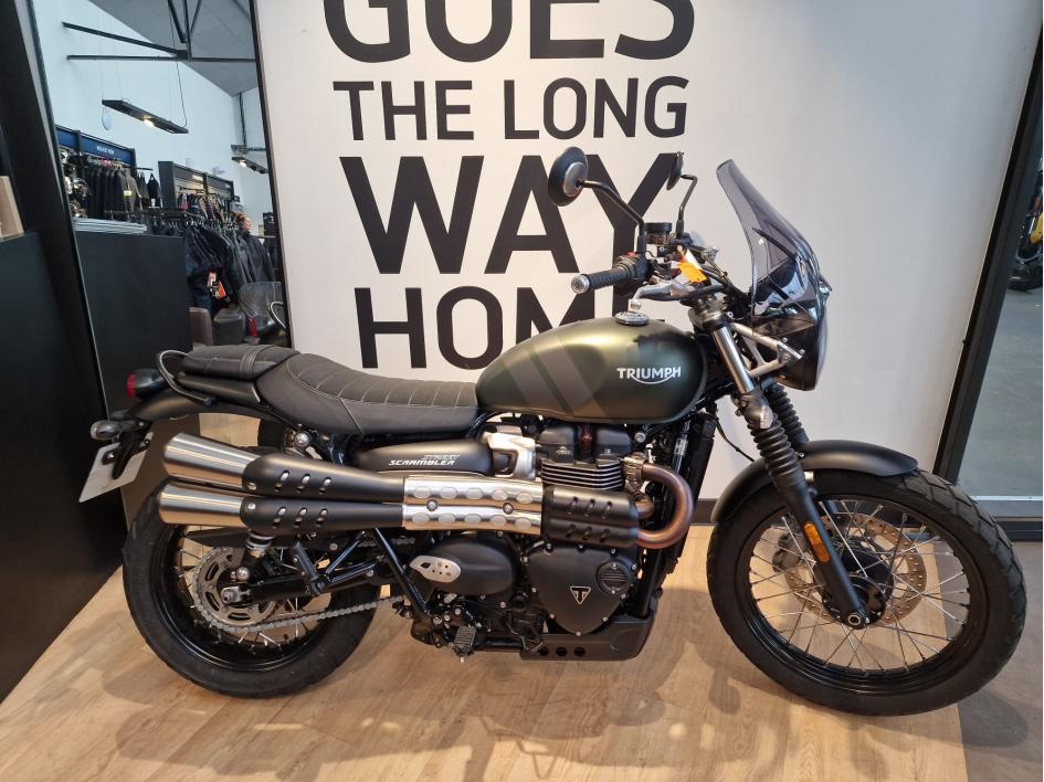 TRIUMPH STREET SCRAMBLER 900 1ERE MAIN 9100KMS SEPTEMBRE 2022 BRIDABLE A2